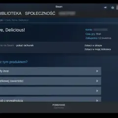 Ekran gry "Cook, Serve, Delicious!" w aplikacji Steam z opcjami zgłaszania problemów.