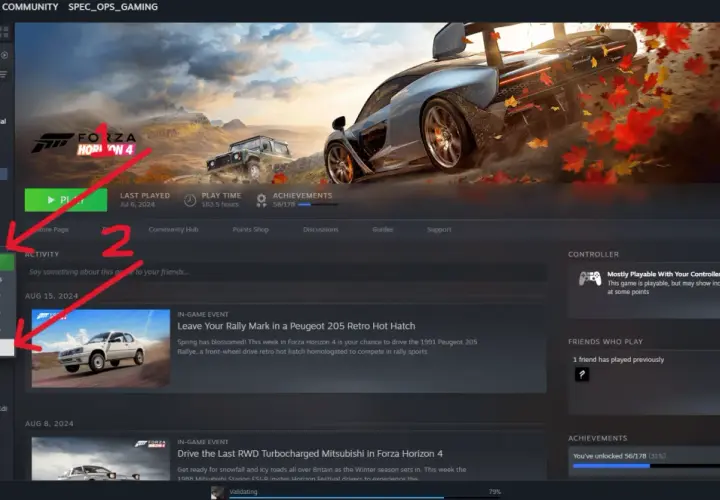 Ekran biblioteki Steam z menu kontekstowym gry "Saints Row 2" otwartym na opcji "Właściwości".