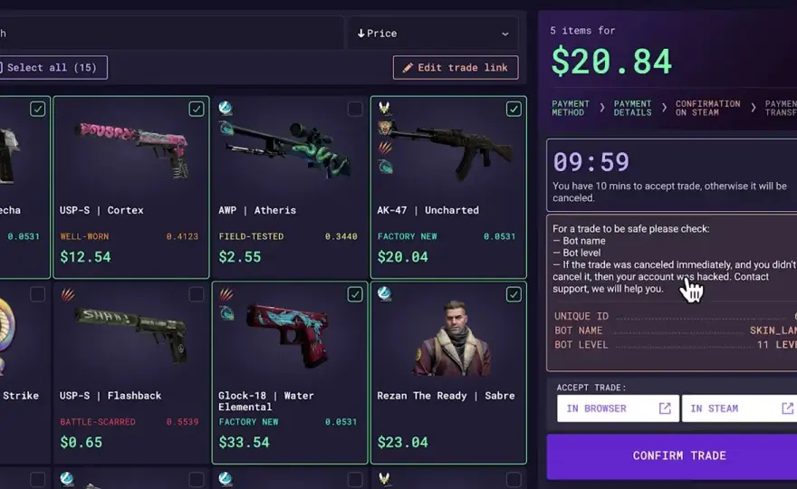 Jak sprzedać skiny CS:GO na konto bankowe bez ryzyka i strat